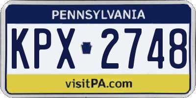PA license plate KPX2748