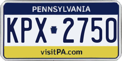 PA license plate KPX2750