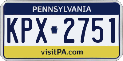 PA license plate KPX2751