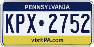PA license plate KPX2752
