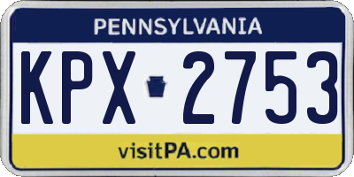 PA license plate KPX2753