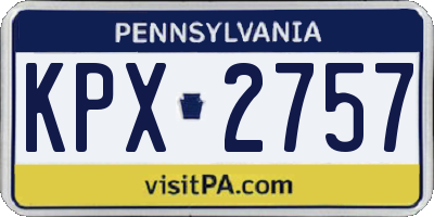 PA license plate KPX2757