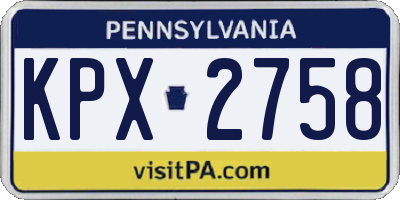 PA license plate KPX2758