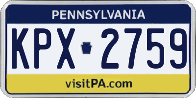 PA license plate KPX2759