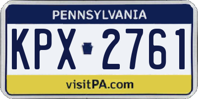 PA license plate KPX2761