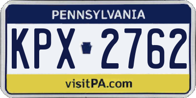 PA license plate KPX2762