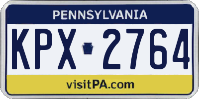 PA license plate KPX2764