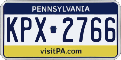 PA license plate KPX2766