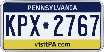 PA license plate KPX2767