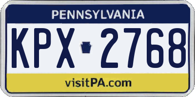 PA license plate KPX2768