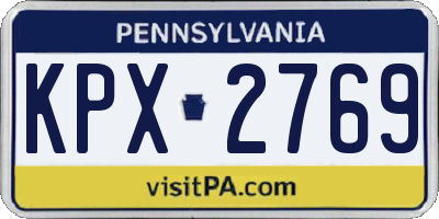 PA license plate KPX2769