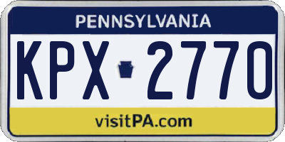 PA license plate KPX2770