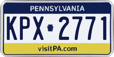 PA license plate KPX2771