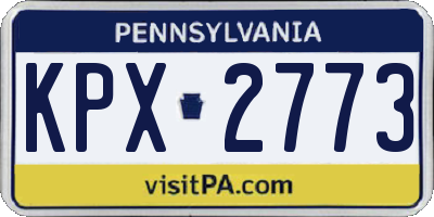 PA license plate KPX2773