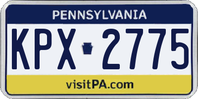 PA license plate KPX2775