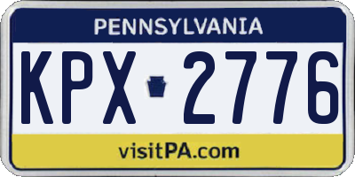 PA license plate KPX2776