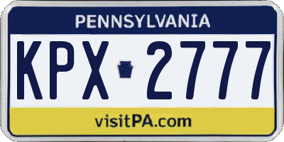 PA license plate KPX2777
