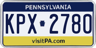 PA license plate KPX2780