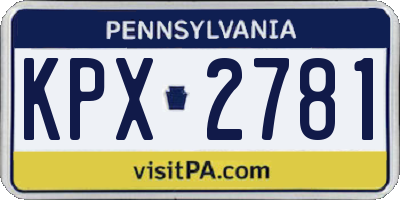 PA license plate KPX2781