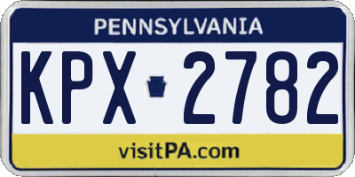 PA license plate KPX2782