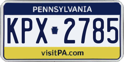 PA license plate KPX2785