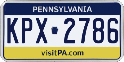 PA license plate KPX2786