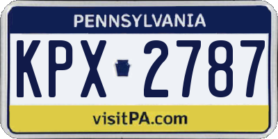 PA license plate KPX2787
