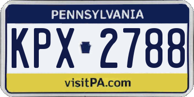 PA license plate KPX2788
