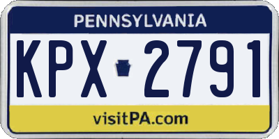 PA license plate KPX2791
