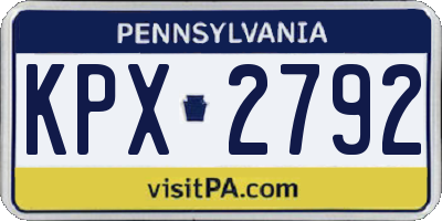 PA license plate KPX2792