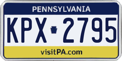 PA license plate KPX2795