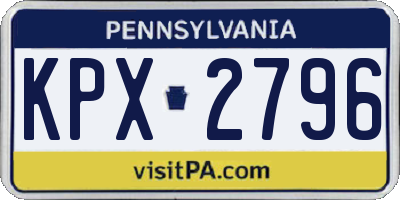 PA license plate KPX2796