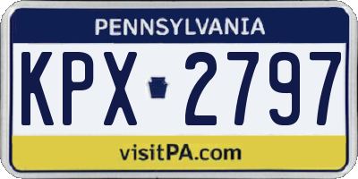 PA license plate KPX2797