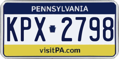 PA license plate KPX2798