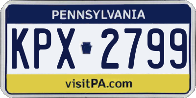 PA license plate KPX2799