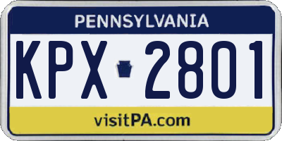 PA license plate KPX2801
