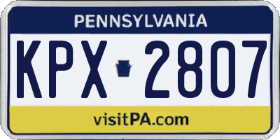 PA license plate KPX2807