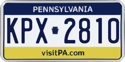 PA license plate KPX2810
