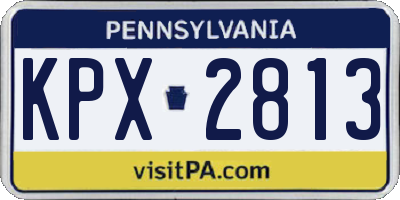 PA license plate KPX2813