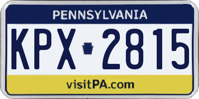 PA license plate KPX2815