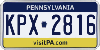 PA license plate KPX2816