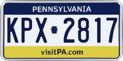 PA license plate KPX2817