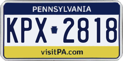 PA license plate KPX2818