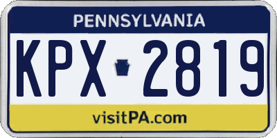 PA license plate KPX2819
