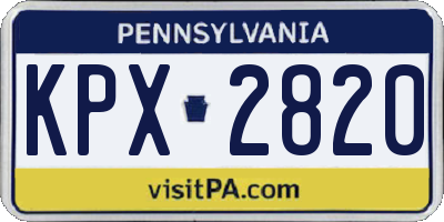 PA license plate KPX2820