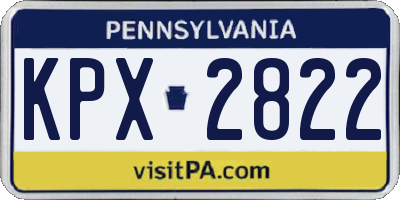PA license plate KPX2822