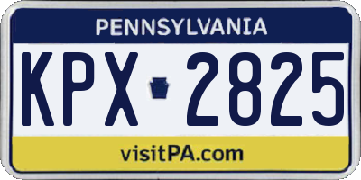 PA license plate KPX2825