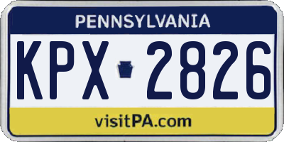 PA license plate KPX2826