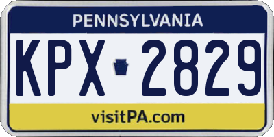PA license plate KPX2829