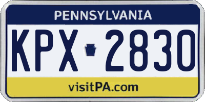 PA license plate KPX2830
